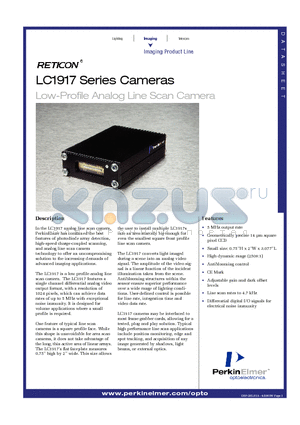 LC1917 datasheet - Low-Profile Analog Line Scan Camera