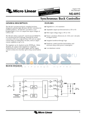 ML4895 datasheet - Synchronous Buck Controller