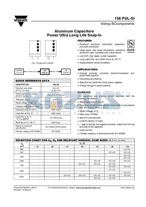 MAL215812152E3 datasheet - Aluminum Capacitors Power Ultra Long Life Snap-In