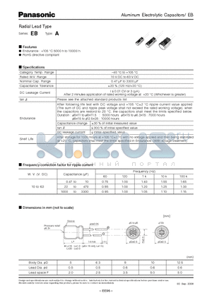 EEUEB1A222 datasheet - Radial Lead Type