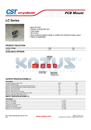 LC242R datasheet - PCB Mount