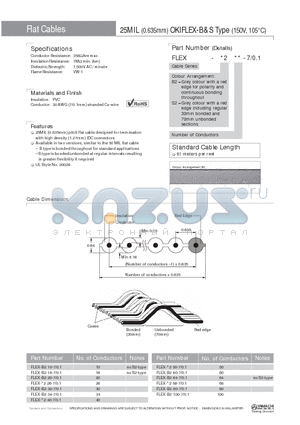 FLEX-B264-7/0.1 datasheet - 25MIL (0.635mm) OKIFLEX-B&S Type (150V, 105`C)