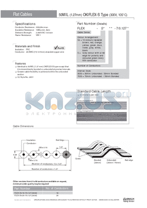 FLEX-S416-7-0.1 datasheet - 50MIL (1.27mm) OKIFLEX-S Type (300V, 105`C)