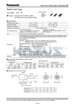 EEUEB2V220 datasheet - Aluminum Electrolytic Capacitor/EB
