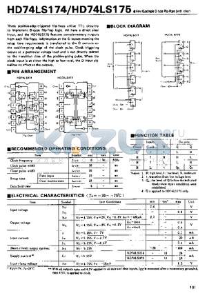 HD74LS174 datasheet - Hex/Quadruple D-type Flip-Flips(with clear)