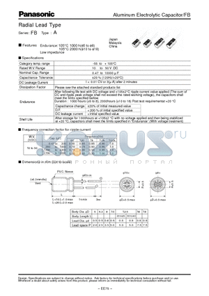 EEUFB1C822 datasheet - Radial Lead Type