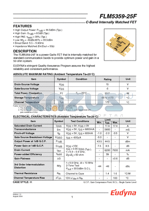 FLM5359-25F datasheet - C-Band Internally Matched FET