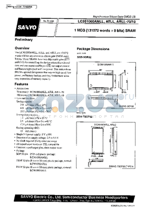 LC361000ATLL datasheet - 1 MEG (131072 words X 8 bits) SRAM