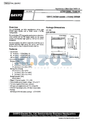 LC36128ML-10 datasheet - 128K(16384 words X 8 bits) SRAM