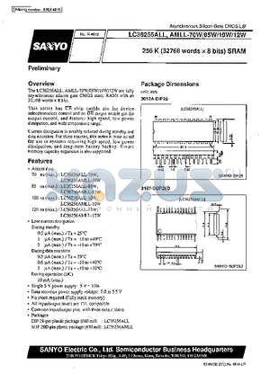 LC36256AMLL-12W datasheet - 256 K (32768 words x 8 bits) SRAM