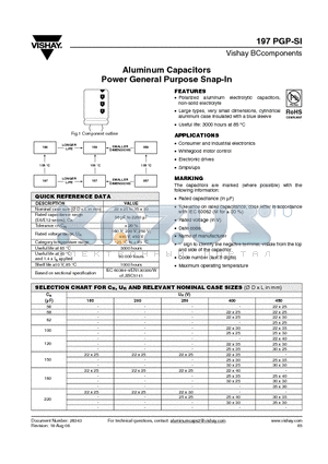 MAL219711181E3 datasheet - Aluminum Capacitors Power General Purpose Snap-In