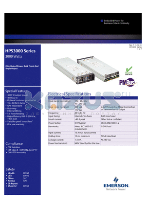 HPS3000 datasheet - 3000 W output power