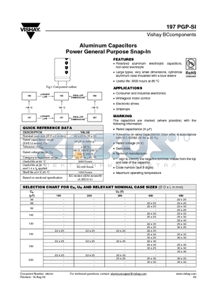 MAL219721182E3 datasheet - Aluminum Capacitors Power General Purpose Snap-In