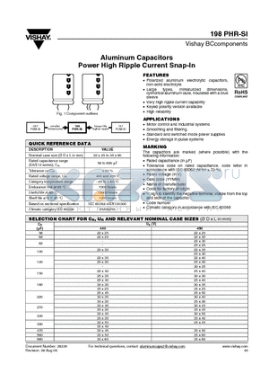 MAL219856689E3 datasheet - Aluminum Capacitors Power High Ripple Current Snap-In