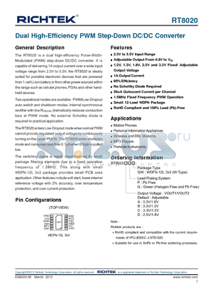 GRM188R60J475KE19 datasheet - Dual High-Efficiency PWM Step-Down DC/DC Converter