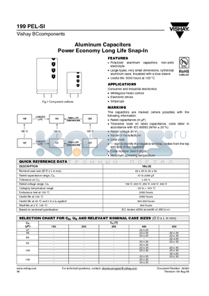 MAL219947101E3 datasheet - Aluminum Capacitors Power Economy Long Life Snap-In