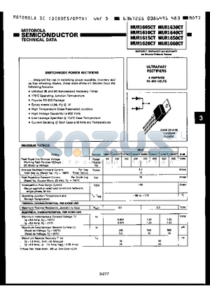 MUR1650CT datasheet - ULTRAFAST RECTIFIERS