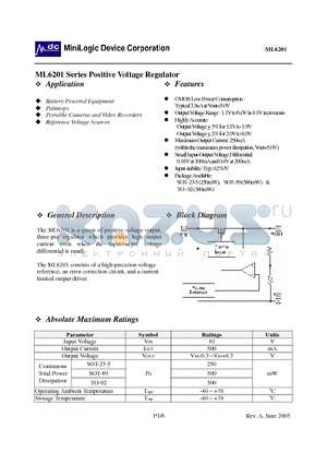 ML6201P302MBG datasheet - Positive Voltage Regulator