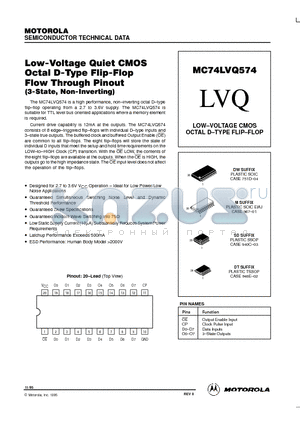 MC74LVQ574SD datasheet - LOW-VOLTAGE CMOS OCTAL D-TYPE FLIP-FLOP