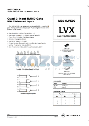 MC74LVX00DT datasheet - LOW-VOLTAGE CMOS
