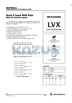 MC74LVX02 datasheet - LOW-VOLTAGE CMOS