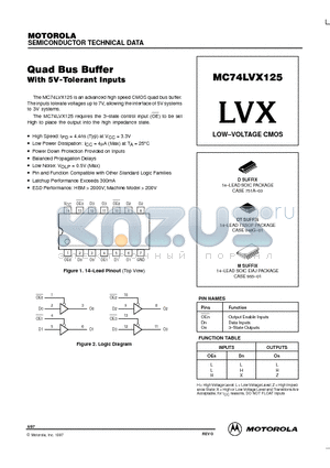 MC74LVX125DT datasheet - LOW-VOLTAGE CMOS