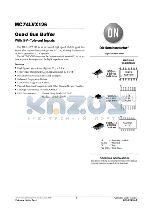 MC74LVX126M datasheet - Quad Bus Buffe With 5V−Tolerant Inputs