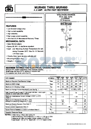 MUR410 datasheet - 4.0 AMPS. ULTRA FAST RECTIFIERS