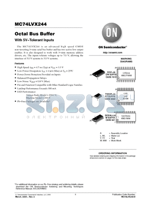 MC74LVX244 datasheet - Octal Bus Buffer With 5V−Tolerant Inputs