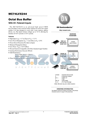 MC74LVX244DTR2G datasheet - Octal Bus Buffer