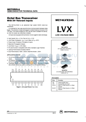MC74LVX245DW datasheet - LOW-VOLTAGE CMOS
