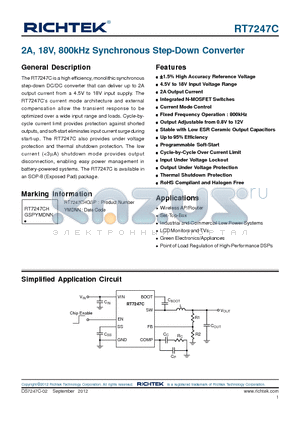 GRM31CR61E106K datasheet - 2A, 18V, 800kHz Synchronous Step-Down Converter