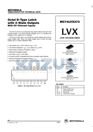 MC74LVX373DT datasheet - LOW-VOLTAGE CMOS