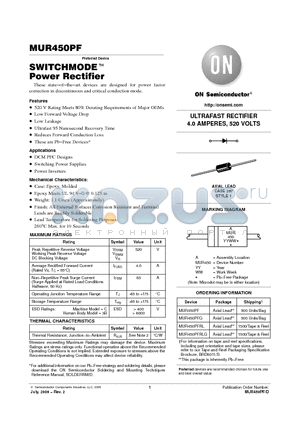 MUR450PFRLG datasheet - SWITCHMODE Power Rectifier