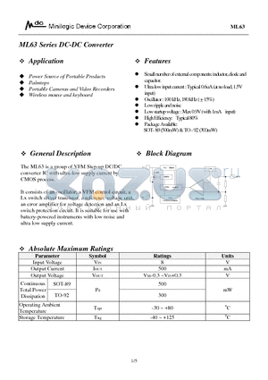 ML63301PL datasheet - DC-DC Converter