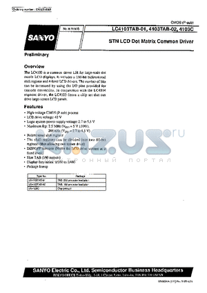 LC4103TAB-02 datasheet - STN LCD Dot Matrix Common Driver