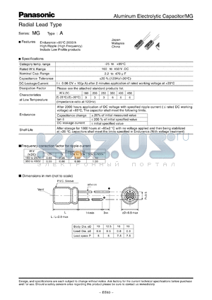 EEUMG2C100 datasheet - Radial Lead Type