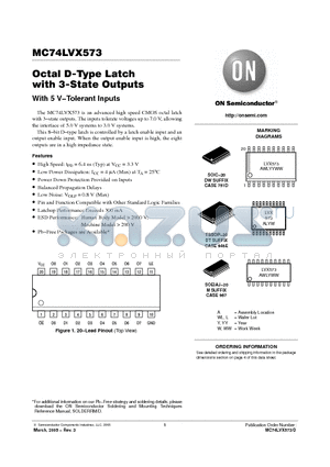 MC74LVX573 datasheet - Octal D-Type Latch with 3-State Outputs With 5 V−Tolerant Inputs