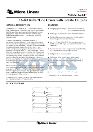 ML6516244CR datasheet - 16-Bit Buffer/Line Driver with 3-State Outputs