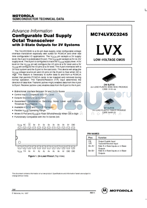 MC74LVXC3245 datasheet - LOW-VOLTAGE CMOS