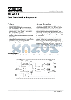 ML6553CS-1 datasheet - Bus Termination Regulator