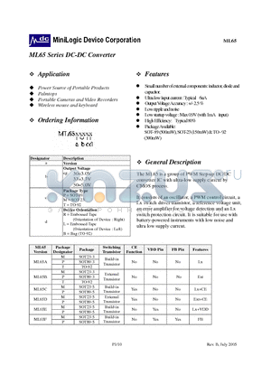 ML65A30ML datasheet - ML65 Series DC-DC Converter