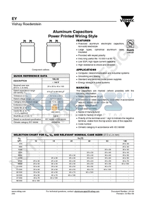 MALLEY01AB368L02W datasheet - Aluminum Capacitors Power Printed Wiring Style