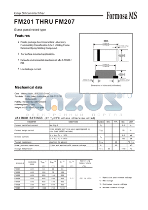 FM203 datasheet - Glass passivated type