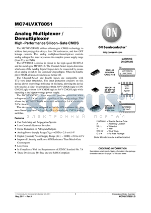 MC74LVXT8051_11 datasheet - Analog Multiplexer/Demultiplexer