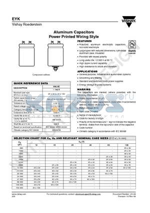 MALLEYK01DG568D02W datasheet - Aluminum Capacitors Power Printed Wiring Style