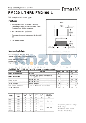 FM2100-L datasheet - Chip Schottky Barrier Diodes - Silicon epitaxial planer type