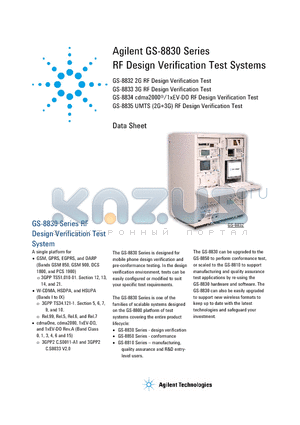 GS-8830 datasheet - RF Design Verification Test Systems