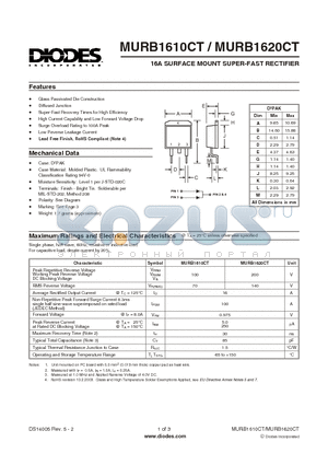 MURB1610CT_1 datasheet - 16A SURFACE MOUNT SUPER-FAST RECTIFIER