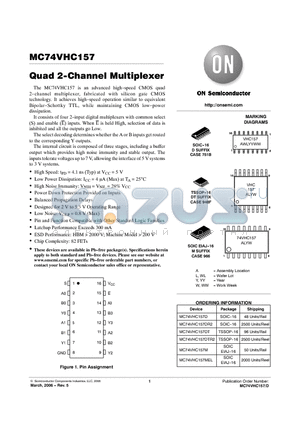 MC74VHC157DR2 datasheet - Quad 2--Channel Multiplexer